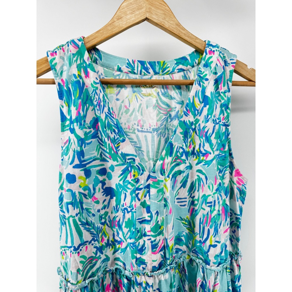 Lilly Pulitzer Lorina Swing Dress in the vibrant Blue Ibiza Cabana Size Large - Picture 6 of 11